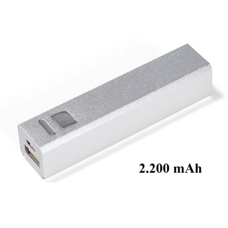 Powerbank silber eckig 2200 mAh