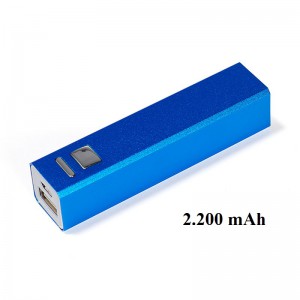 Powerbank eckig, blau, 2.200 mAh