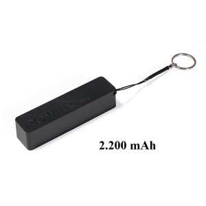 Powerbank Kunststoff schwarz 2200 mAh